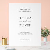 Einfache, moderne Schwarz-Weiß-Hochzeit - Empfang Acrylschild (Hochzeit)