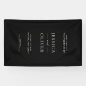 Einfache, moderne Schwarz-Weiß-Hochzeit - Empfang Banner (Horizontal)