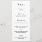 Einfache moderne Schwarz-Weiß-Hochzeit Menükarte (Vorderseite)