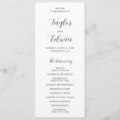 Einfache moderne Schwarz-Weiß-Hochzeit Programm (Vorderseite)