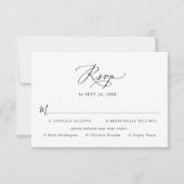 Einfache, moderne Schwarz-Weiß-Hochzeit RSVP Karte (Vorderseite)