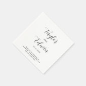 Einfache moderne Schwarz-Weiß-Hochzeit Serviette (Ecke)