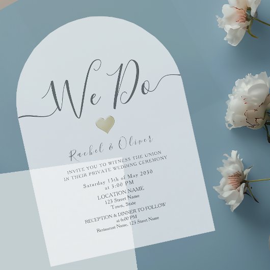 Einfache moderne Schwarz-Weiß-Hochzeitsempfehlung Acryleinladungen