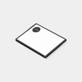 Einfache moderne Schwarz-Weiß-Rundschreiben Post-it Klebezettel (angewinkelt)