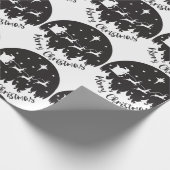 Einfache, moderne Schwarz-Weiß-Weihnachten Geschenkpapier (Ecke)