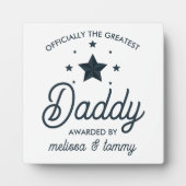 Einfache moderne Schwarz-weiße Beste Vater Fotoplatte (Vorderseite)