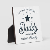 Einfache moderne Schwarz-weiße Beste Vater Fotoplatte (Vorderseite)