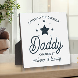 Einfache moderne Schwarz-weiße Beste Vater Fotoplatte