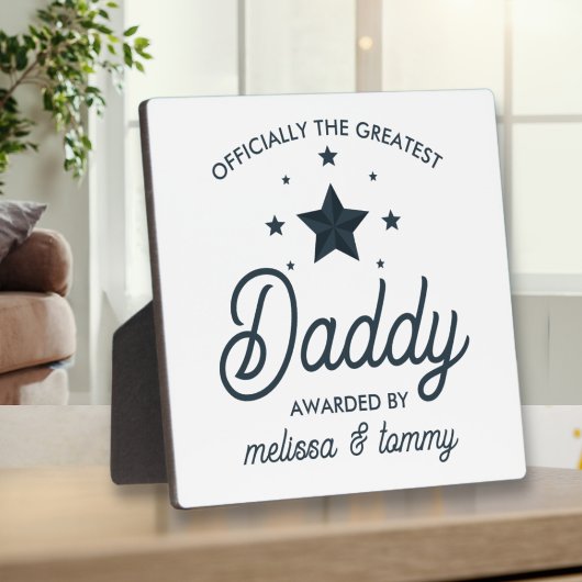 Einfache moderne Schwarz-weiße Beste Vater Fotoplatte