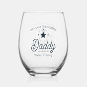 Einfache moderne Schwarz-weiße Beste Vater Weinglas Ohne Stiel (Rückseite)