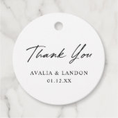 Einfache moderne Schwarz-weiße Dankbarkeit für Hoc Geschenkanhänger (Vorderseite)