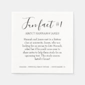 Einfache moderne Schwarz-weiße Fun Fakt 1 Hochzeit Serviette (Vorderseite)