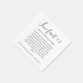 Einfache moderne Schwarz-weiße Fun Fakt 5 Hochzeit Serviette (Ecke)