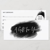 Einfache, moderne Schwarz-weiße Gutscheinkarte (Vorne/Hinten)