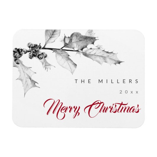 Einfache moderne Schwarz-weiße Heilige Zeichnend W Magnet (Horizontal)