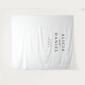 Einfache, moderne, schwarz-weiße Hochzeitskulisse Wandteppich (Vorderseite (Horizontal))