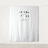 Einfache, moderne, schwarz-weiße Hochzeitskulisse Wandteppich (Vorderseite)