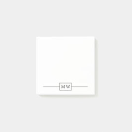 Einfache moderne Schwarz-weiße Initialzündung Post-it Klebezettel