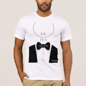Einfache moderne Schwarz-weiße Monogram Bachelor T-Shirt (Vorderseite)