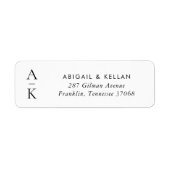 Einfache moderne Schwarz-weiße Monogram-Hochzeitad (Vorne)