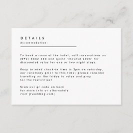 Einfache, moderne Schwarz-weiße Monogramm-Details Begleitkarte