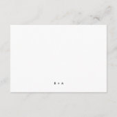 Einfache, moderne Schwarz-weiße Monogramm-Details Begleitkarte (Rückseite)