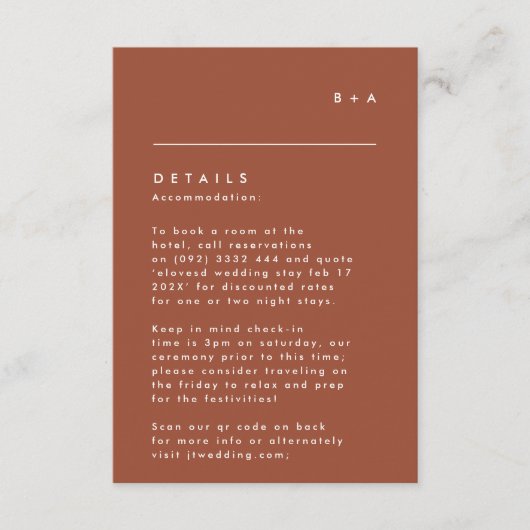 Einfache, moderne Schwarz-weiße Monogramm-Details RSVP Karte (Vorderseite)