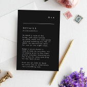 Einfache moderne Schwarz-weiße Monogramm-Unterkunf RSVP Karte