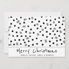Einfache moderne Schwarz-weiße Muster frohe Weihna Feiertagskarte