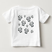 Einfache moderne schwarz-weiße Panda-Bären Baby T-shirt (Rückseite)