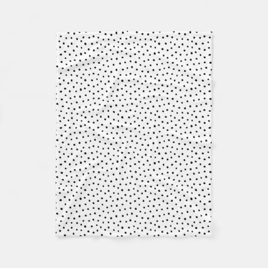 Einfache moderne schwarz-weiße Polka-Dot Fleecedecke (Vorderseite)