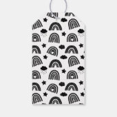 Einfache moderne Schwarz-weiße Rainbow Baby-Dusche Geschenkanhänger (Rückseite)