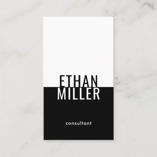 Einfache moderne Schwarz-weiße Schlichte Minimal Visitenkarte (Vorderseite)