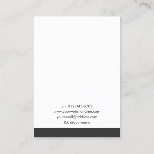 Einfache, moderne Schwarz-weiße Schmuckmauer Visitenkarte (Rückseite)