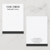 Einfache, moderne Schwarz-weiße Schmuckmauer Visitenkarte (Vorne/Hinten)