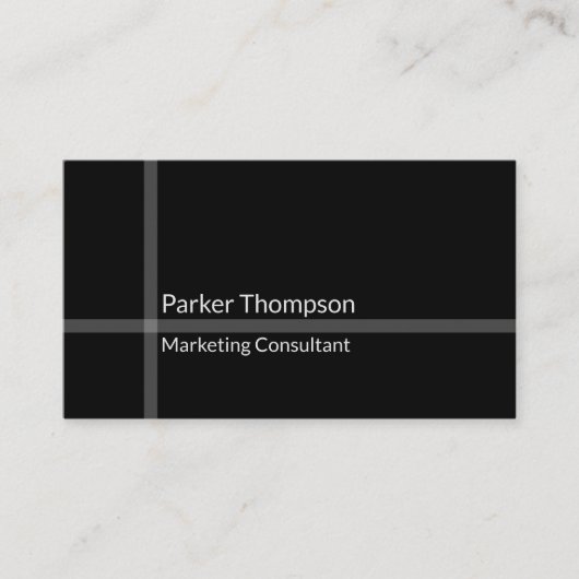 Einfache, moderne schwarz-weiße Streifen Visitenkarte (Vorderseite)