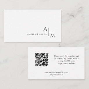 Einfache, moderne Schwarz-weiße UAWG QR-Code Begleitkarte