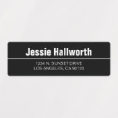 Einfache, moderne Schwarz-weiße wasserdichte Adres Etiketten (Design 1)