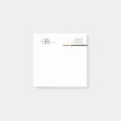 Einfache moderne Schwarze Gold Monogram Post-it Klebezettel (Vorderseite)