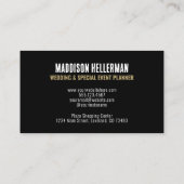 Einfache moderne Schwarze Gold Monogram Visitenkarte (Rückseite)