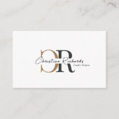 Einfache moderne Schwarze Gold Monogram Visitenkarte (Vorderseite)