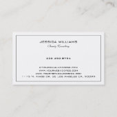 Einfache, moderne, schwarze Grenze auf Weiß Visitenkarte (Rückseite)