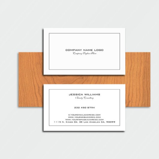 Einfache, moderne, schwarze Grenze auf Weiß Visitenkarte