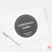 Einfache, moderne schwarze hausgemachte Weihnachts Runder Aufkleber (Umschlag)