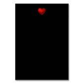 Einfache moderne Schwarze Hochzeit des Roten Herze Tischnummer (Rückseite)