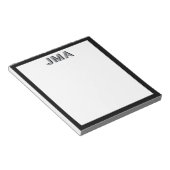 Einfache, moderne Schwarze Monogramm Notizblock (angewinkelt)