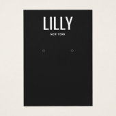 Einfache, moderne Schwarze Ohrring-Display-Karte (Vorderseite)