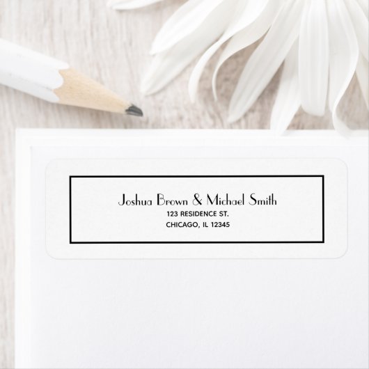 Einfache, moderne Schwarze Rahmen Rücksendeadresse (Insitu)