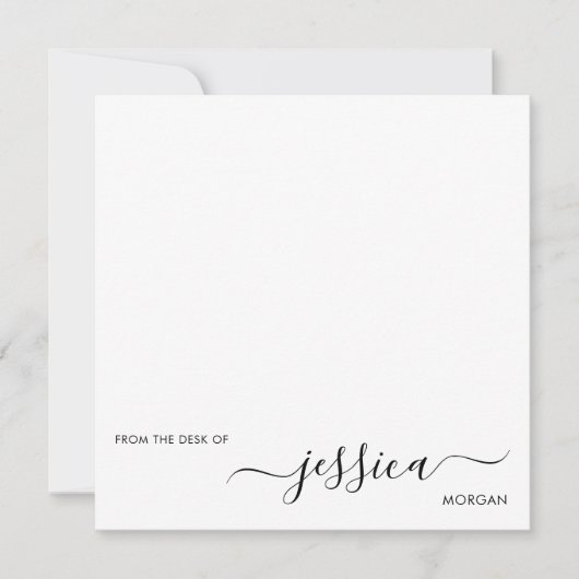 Einfache moderne schwarze Schrift Mitteilungskarte (Vorderseite)