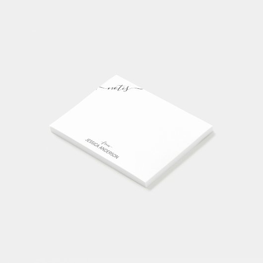 Einfache moderne schwarze Skriptnotizen aus der Ka Post-it Klebezettel (angewinkelt)